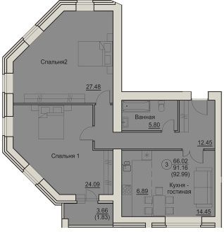 планировка квартиры 93 м2
